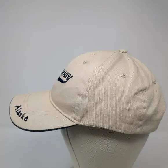 Skagway Alaska Strapback Hat Beige One Size Adjustable Embroidered - Picture 3 of 9